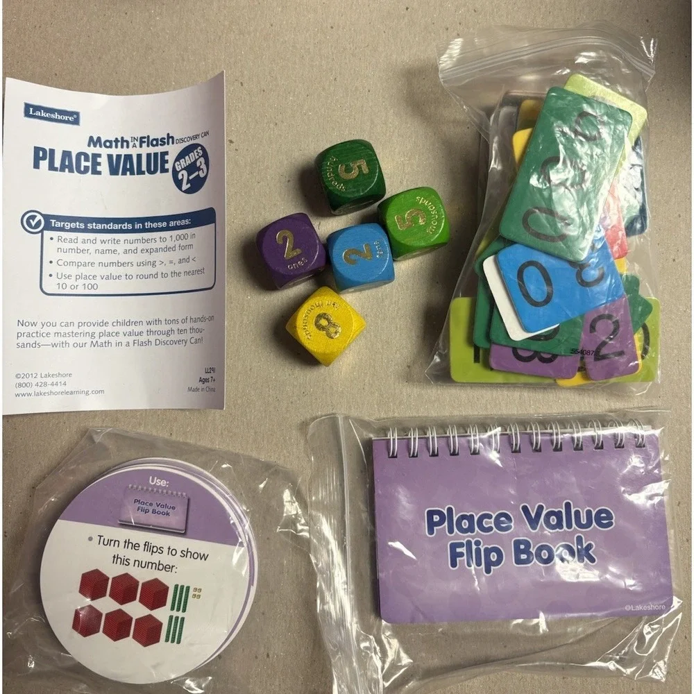 Lakeshore Math In A Flash Discovery Can Time,  Place Value Grade 2 Common Core
